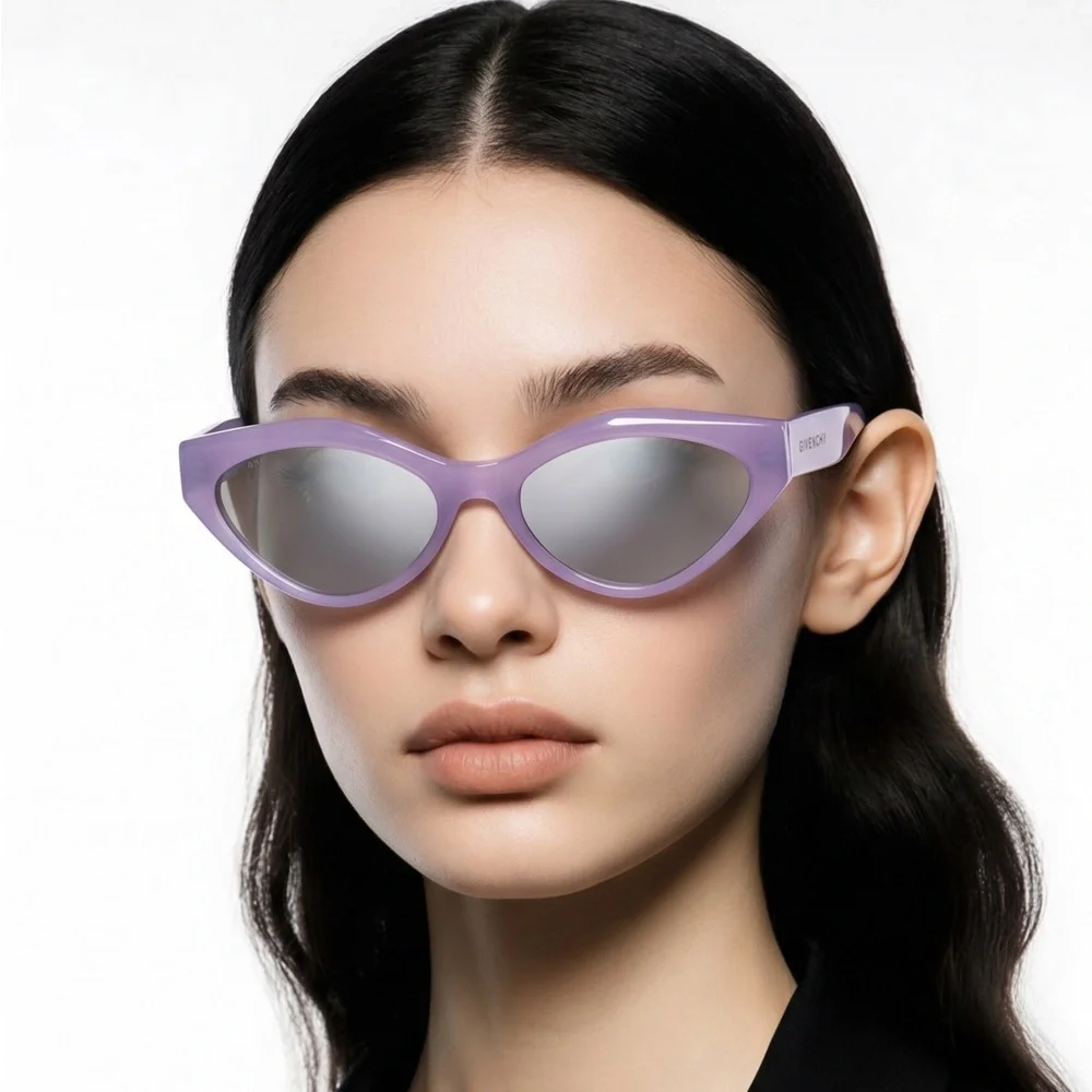 New Authentic Givenchy GV40025U Sunglasses – Purple Frame / Silver Mirror Givenchy ?️ New Givenchy GV40025U 78C Violet/Grey  main image 2